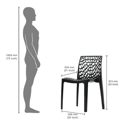Supreme Web Plastic Chair| Armless Chair for Dining Room Set, Cafe and Restaurents | 1 Piece - Image 2